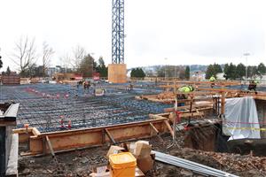 Wide of first floor ready to pour concrete